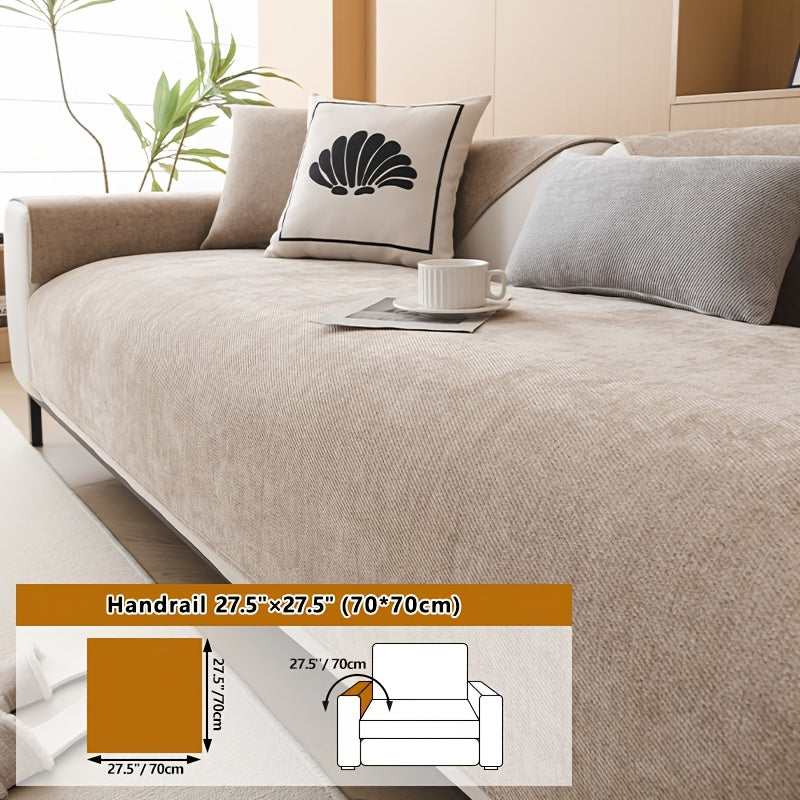 Housse de coussin épaisse en chenille antidérapante, vue de dos