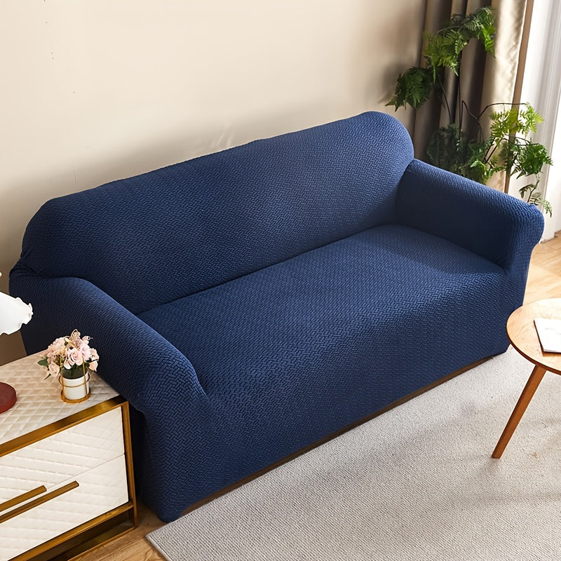 Housse de canapé extensible en polaire matelassée antidérapante, gros plan sur le tissu