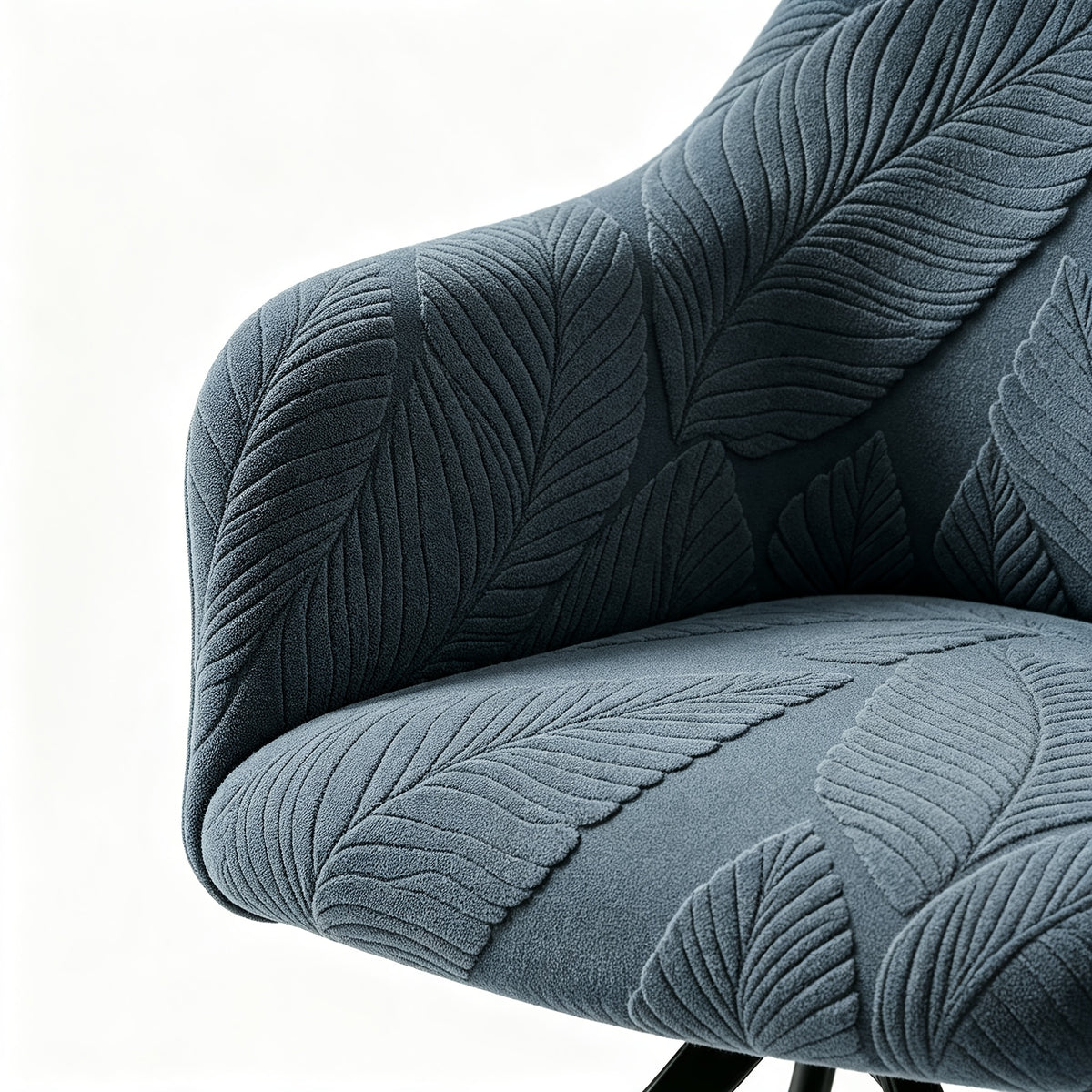 Housse de chaise extensible en polaire jacquard à motif feuillage, housse posée