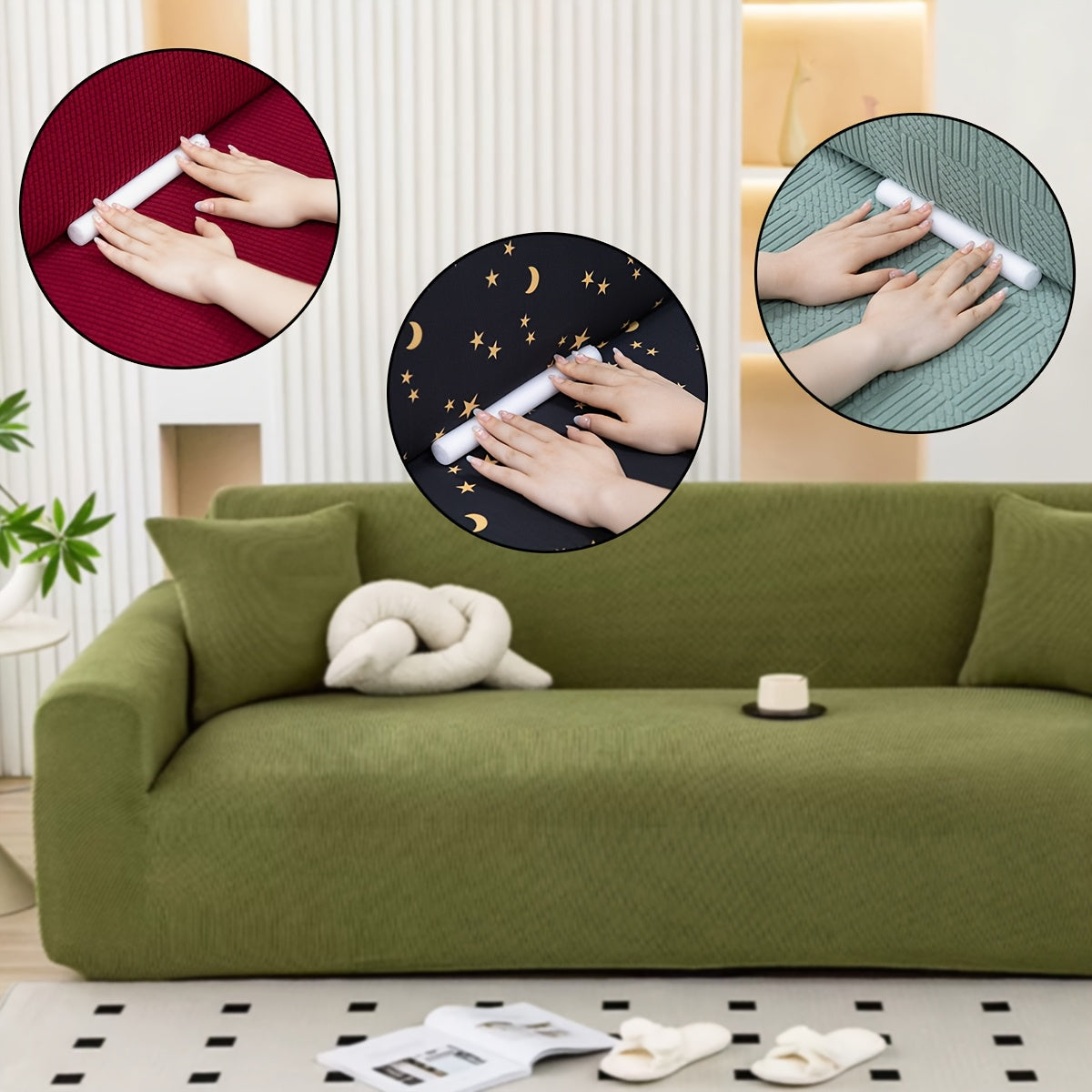 Housse de canapé antidérapante, compatible fauteuil, canapé deux places, canapé trois places Image
