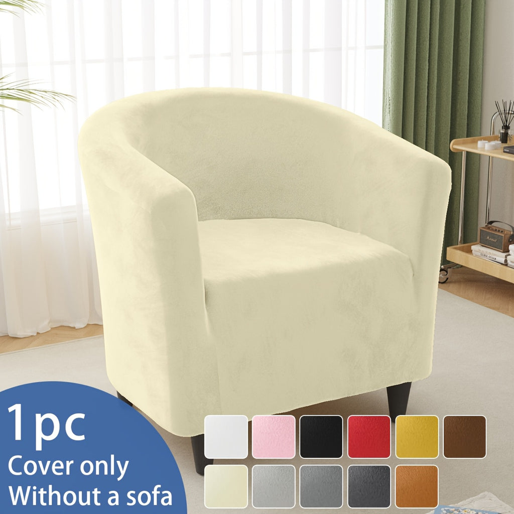 Housse de canapé épaisse extensible en velours pour fauteuil, mise en situation