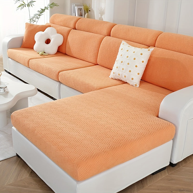 Housse de canapé épaisse extensible en polaire jacquard anti-griffes, visuel produit