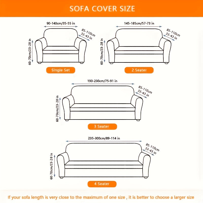 Housse de canapé extensible en polaire jacquard à motif feuillage, autre coloris