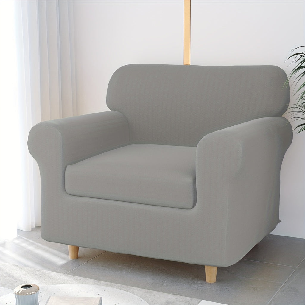 Housse de canapé extensible en fibre de lait à housses séparées, gros plan sur le tissu