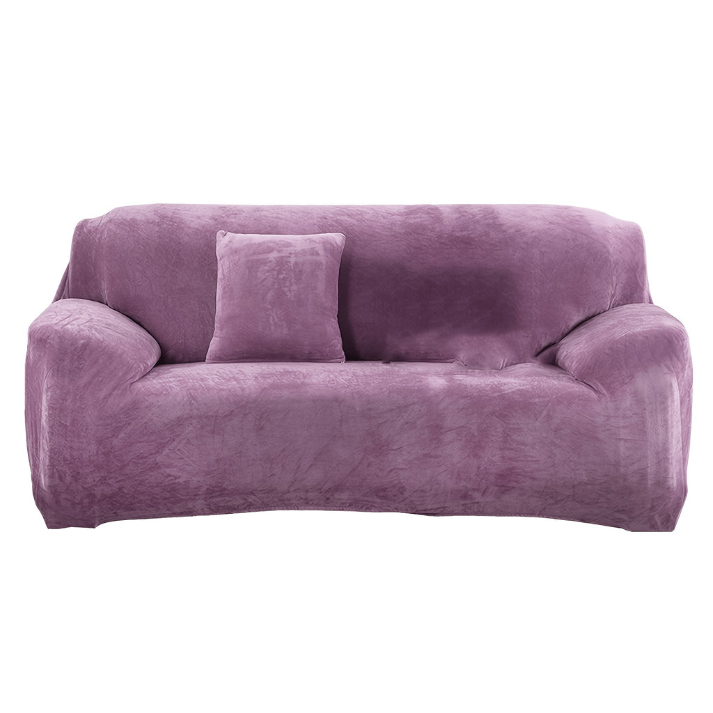 Housse de canapé épaisse extensible en peluche, vue de dos