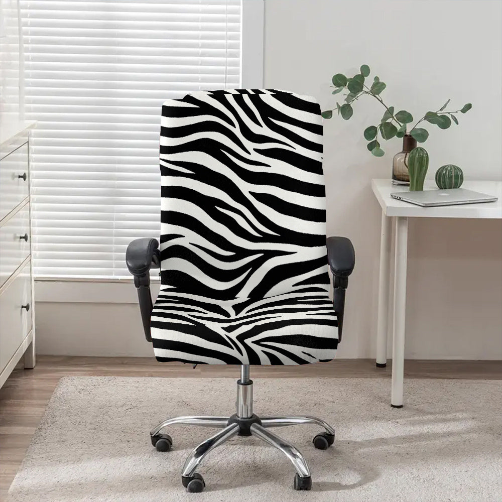 Housse de canapé extensible en fibre de lait matelassée à motif zébré — détail de la matière : fibre de lait