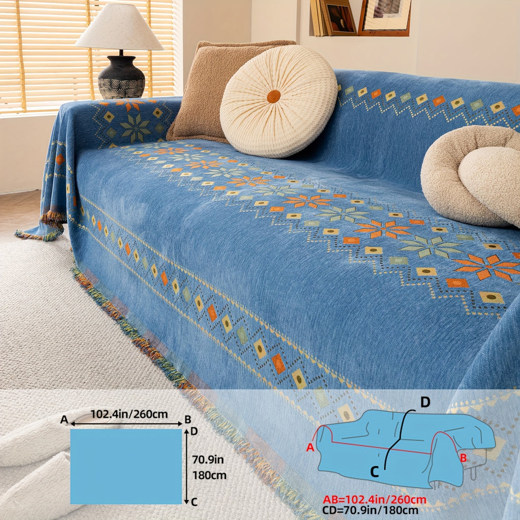 Protection de canapé en chenille jacquard antidérapante, autre coloris