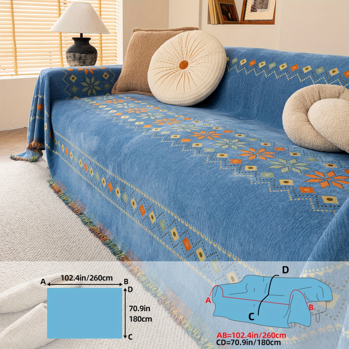 Protection de canapé en chenille jacquard antidérapante, autre coloris
