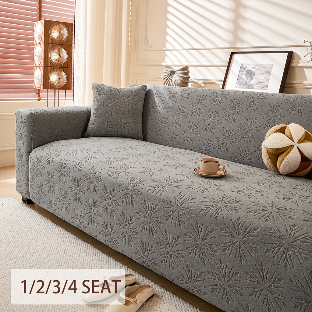 Housse de canapé épaisse extensible en polaire jacquard à housses séparées, tissu de 200 à 250 g/m²