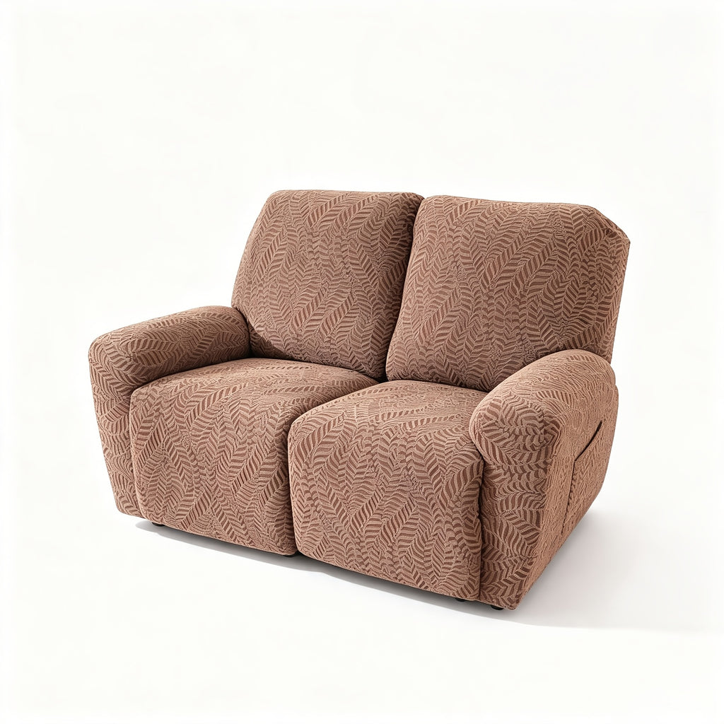 Housse de fauteuil extensible en polaire jacquard anti-griffes, housse posée
