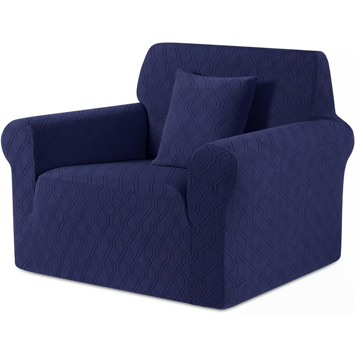 Housse de canapé extensible en polaire jacquard antidérapante d'esprit vintage, mise en situation