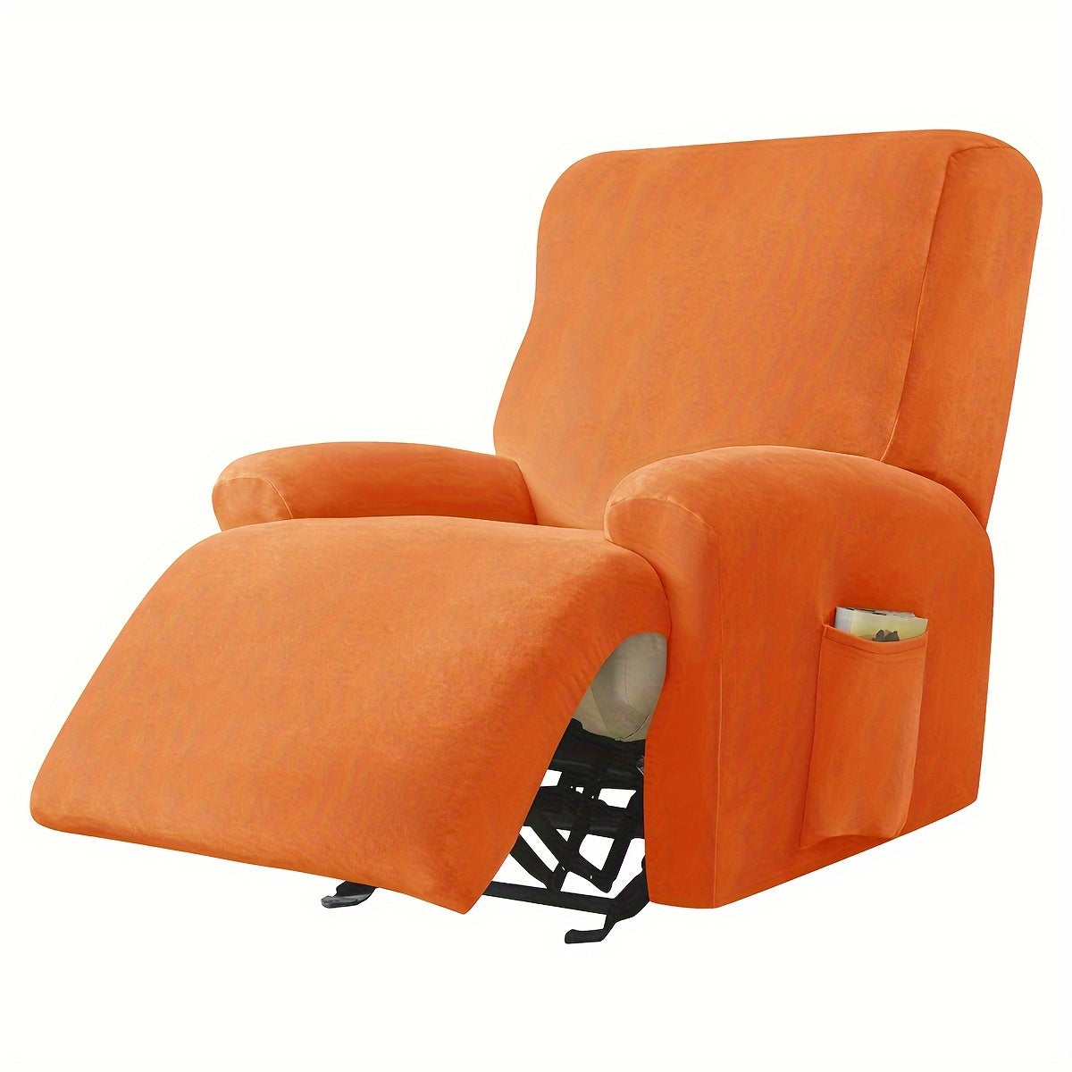 Housse de canapé extensible en velours à housses séparées pour fauteuil, détail de l'ourlet