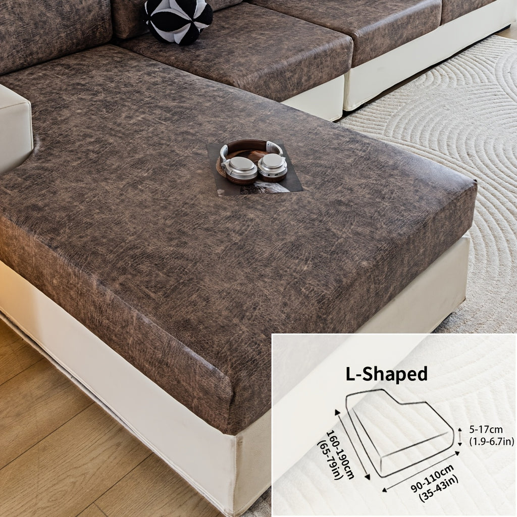 Housse de canapé extensible en polyester d'esprit vintage, détail de l'ourlet