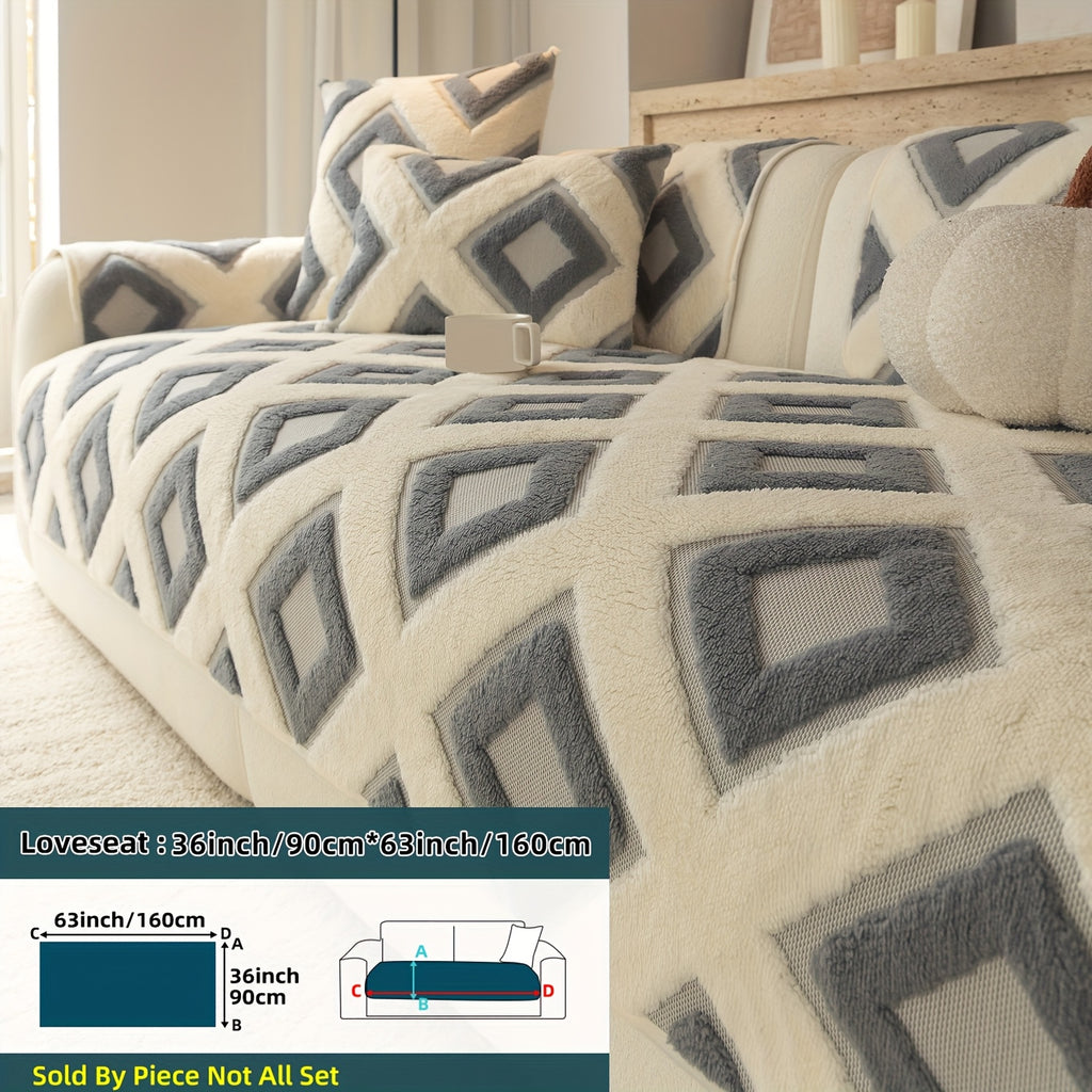 Housse de coussin en velours matelassée antidérapante à housses séparées, housse posée