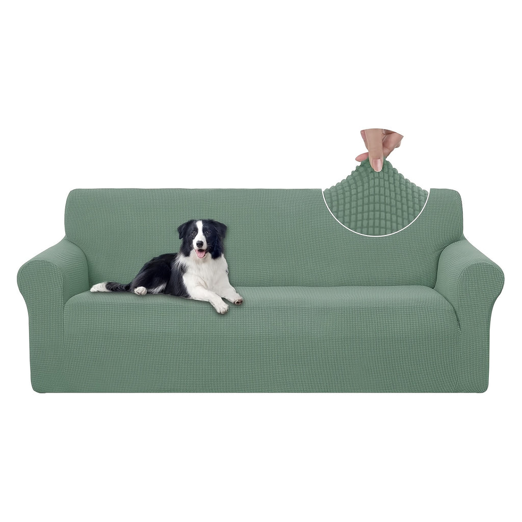 Housse de canapé extensible en polaire jacquard, housse posée