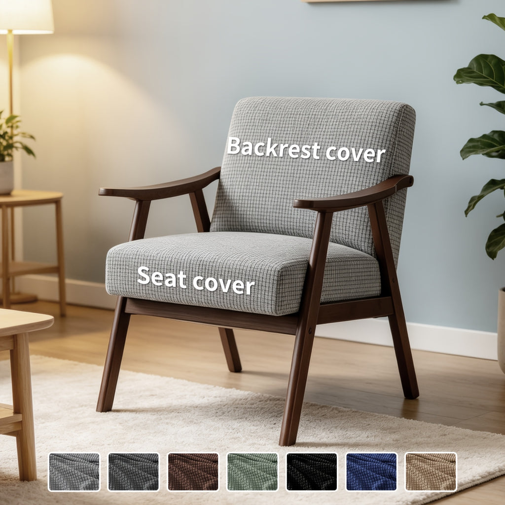 Housse de chaise épaisse extensible en polaire jacquard, détail de la finition