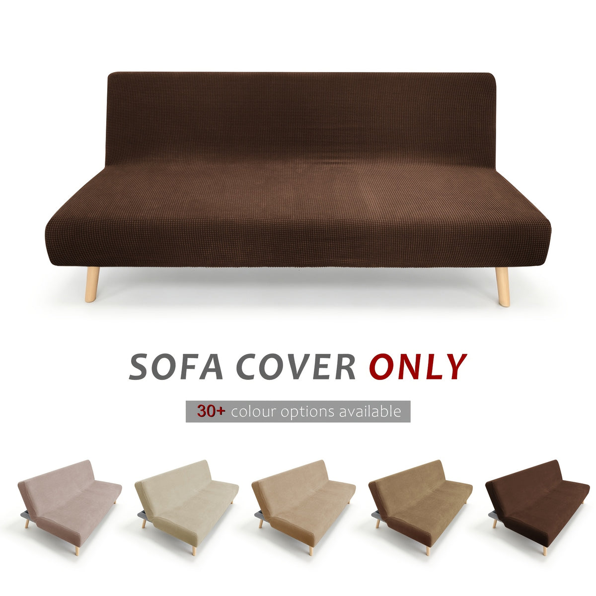 Housse de canapé extensible en velours côtelé jacquard sans accoudoirs, autre coloris