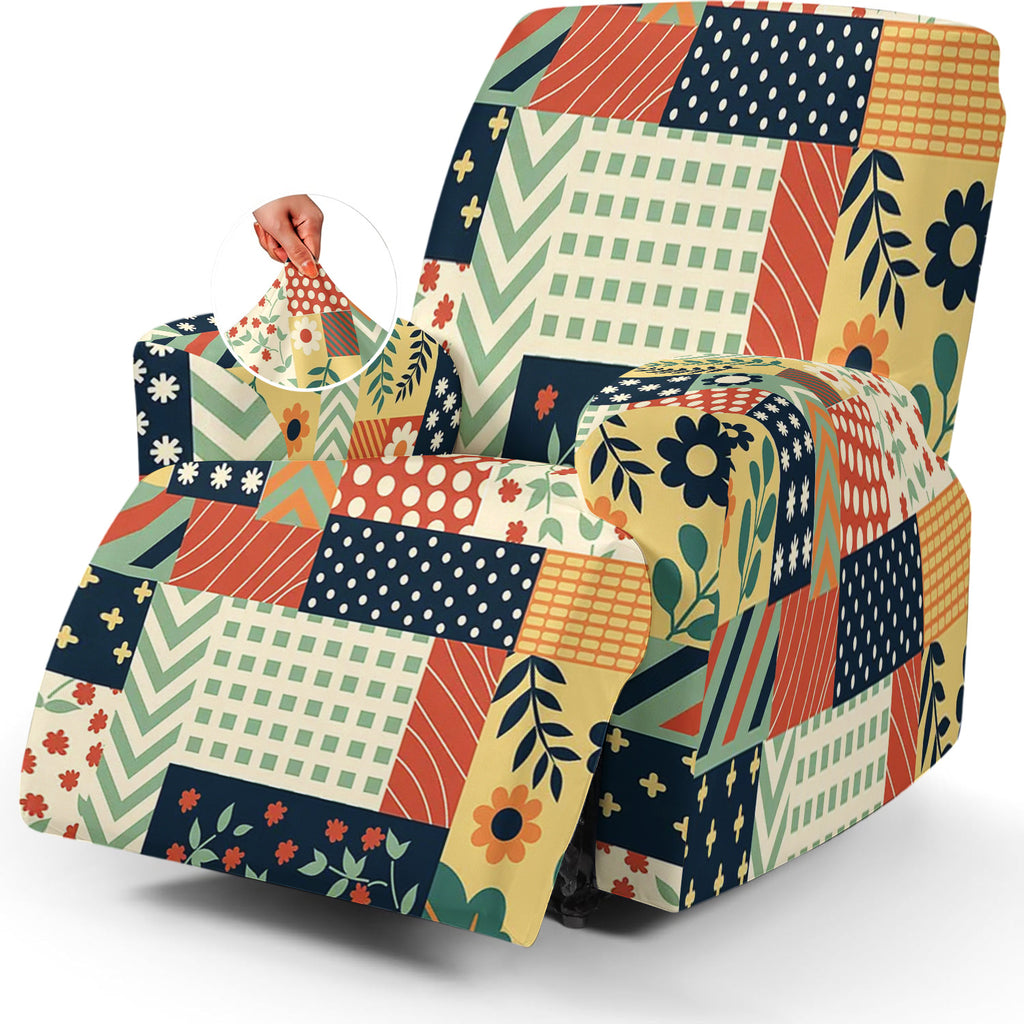 Housse de canapé extensible en fibre de lait imprimée à motif fleuri au rendu, vue d'ensemble