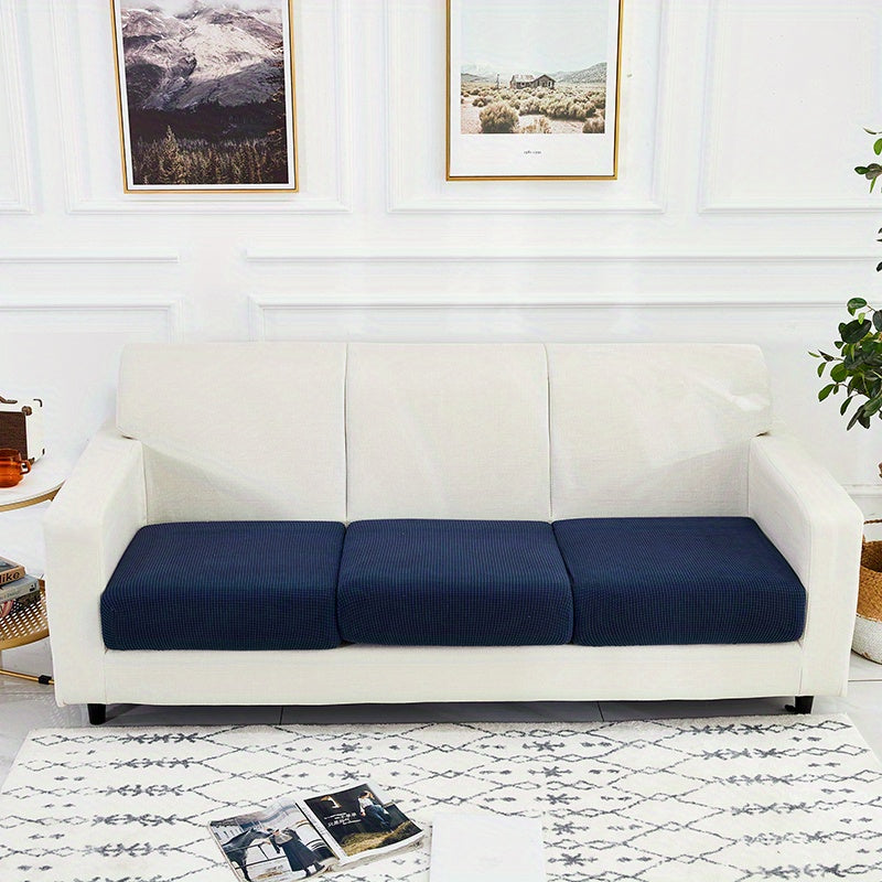 Housse de coussin extensible en polaire matelassée, gros plan sur le tissu