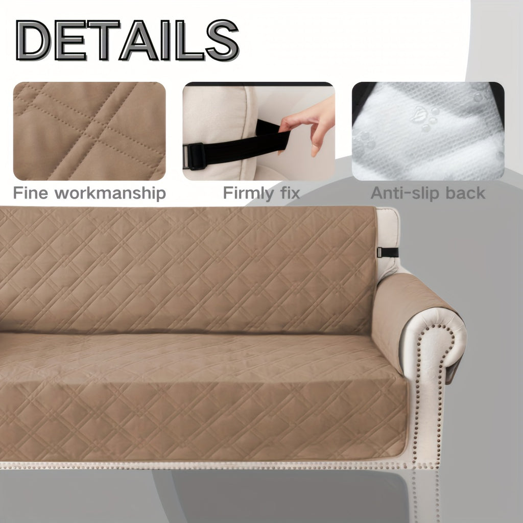 Housse de canapé épaisse en polyester antidérapante à cordon de serrage, compatible fauteuil, canapé deux places, canapé trois places