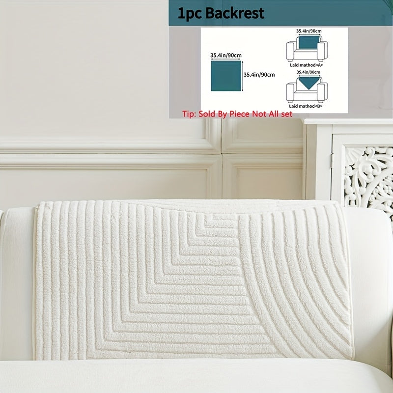 Housse de canapé épaisse en velours jacquard d'esprit vintage, détail de la finition