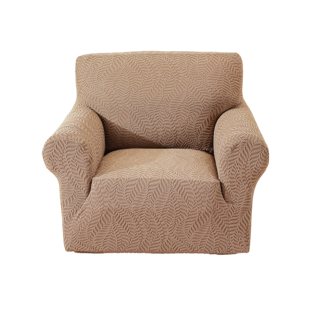 Housse de canapé extensible en polaire jacquard antidérapante au rendu glamour, détail de l'ourlet
