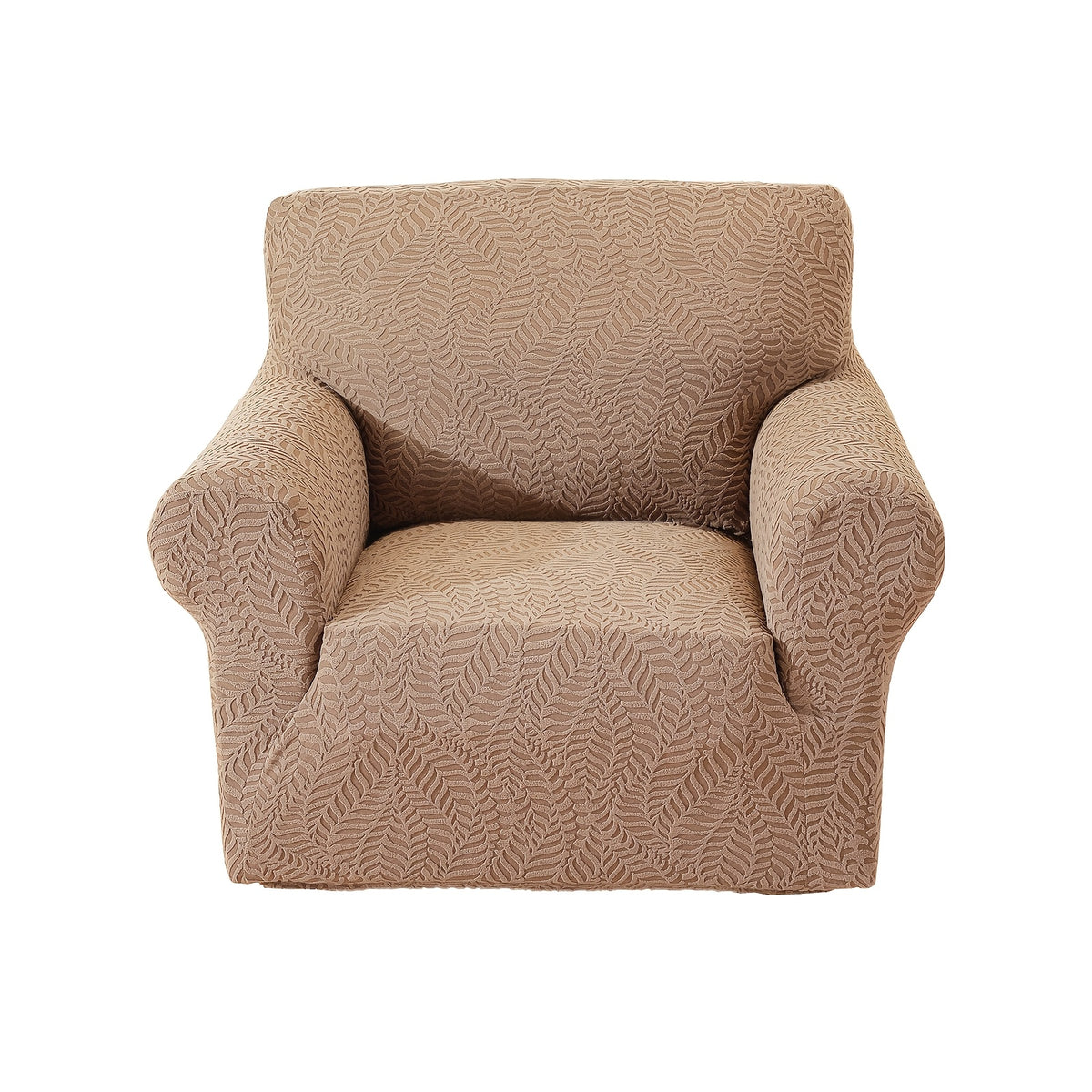 Housse de canapé extensible en polaire jacquard antidérapante au rendu glamour, détail de l'ourlet