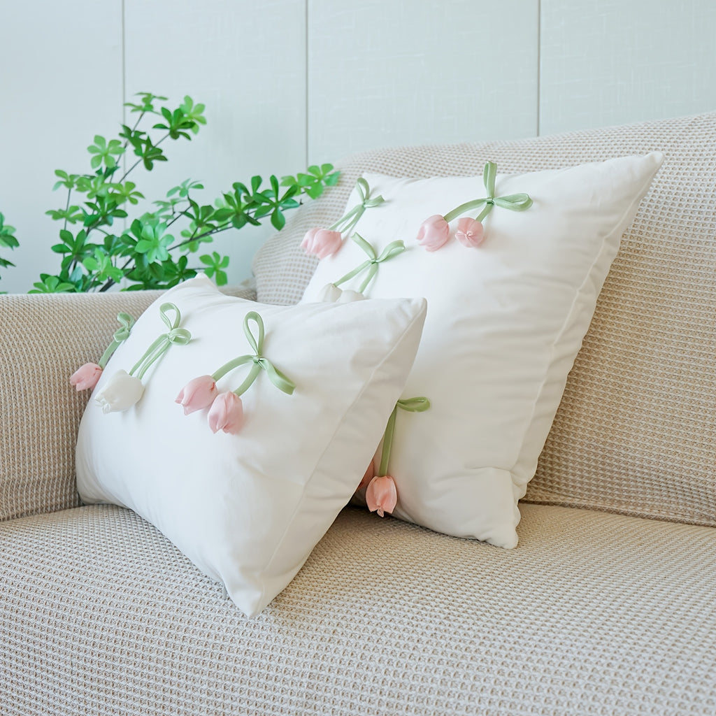 Housse de coussin en polyester à fermeture éclair, housse posée