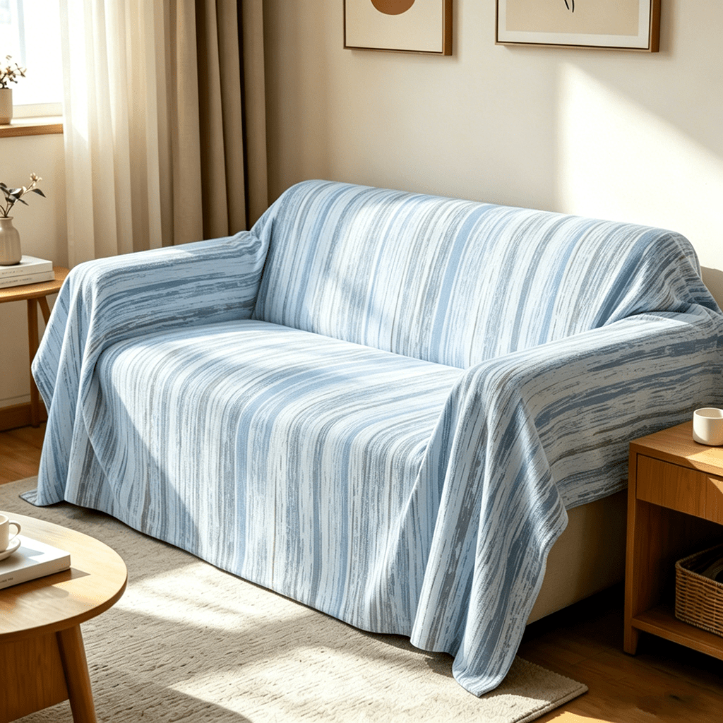 Housse de canapé en polyester imprimée à maille torsadée, visuel produit