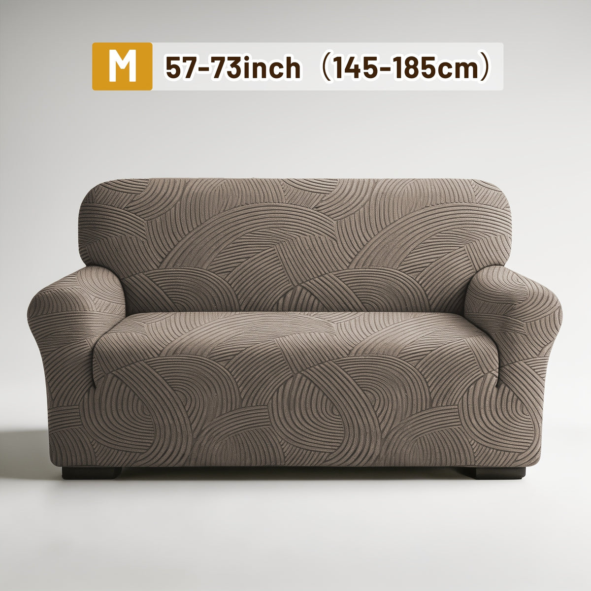 Housse de canapé extensible en polaire jacquard à motif géométrique, visuel produit