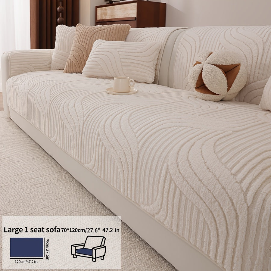 Housse de coussin épaisse en velours matelassée antidérapante d'esprit bohème, compatible fauteuil, canapé deux places, canapé trois places Image
