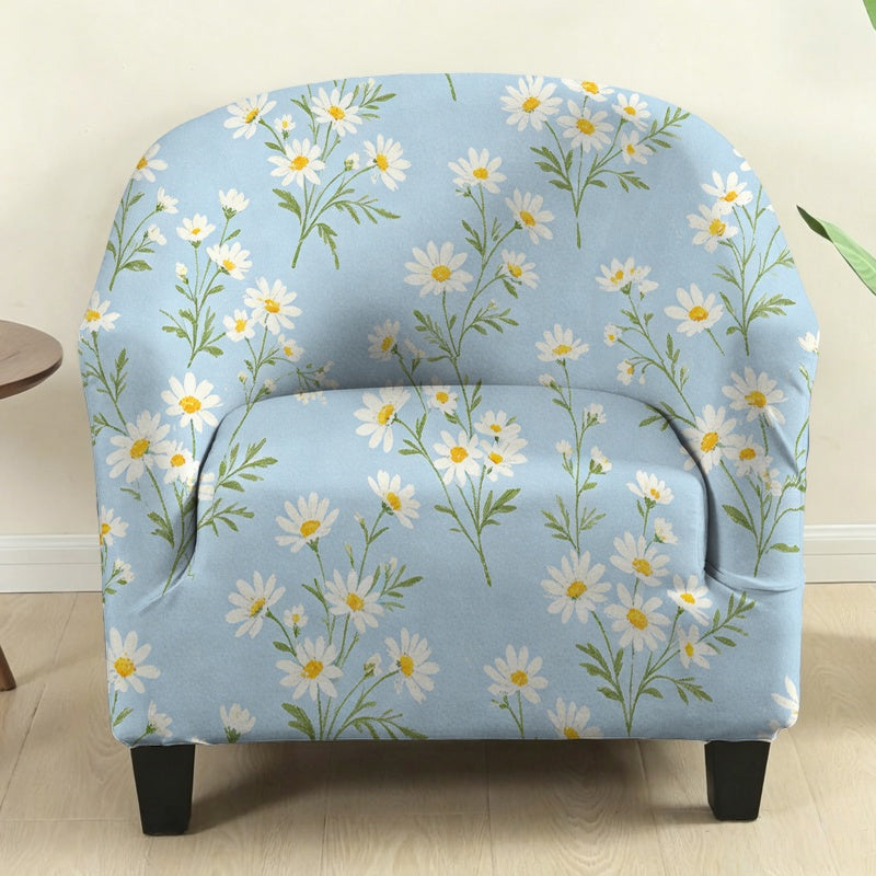 Housse de canapé extensible en fibre de lait imprimée au dessin Art déco, détail de la finition