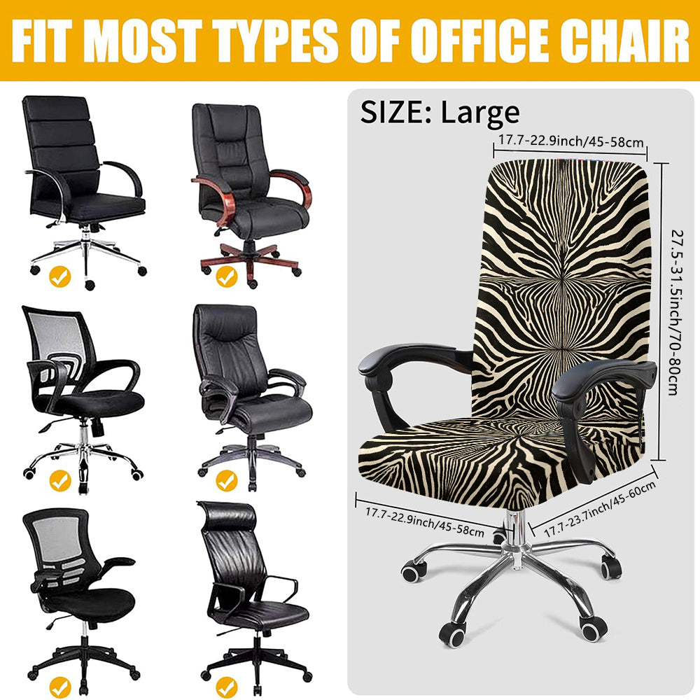 Housse de chaise extensible en fibre de lait à motif zébré, tissu de 180 à 200 g/m²