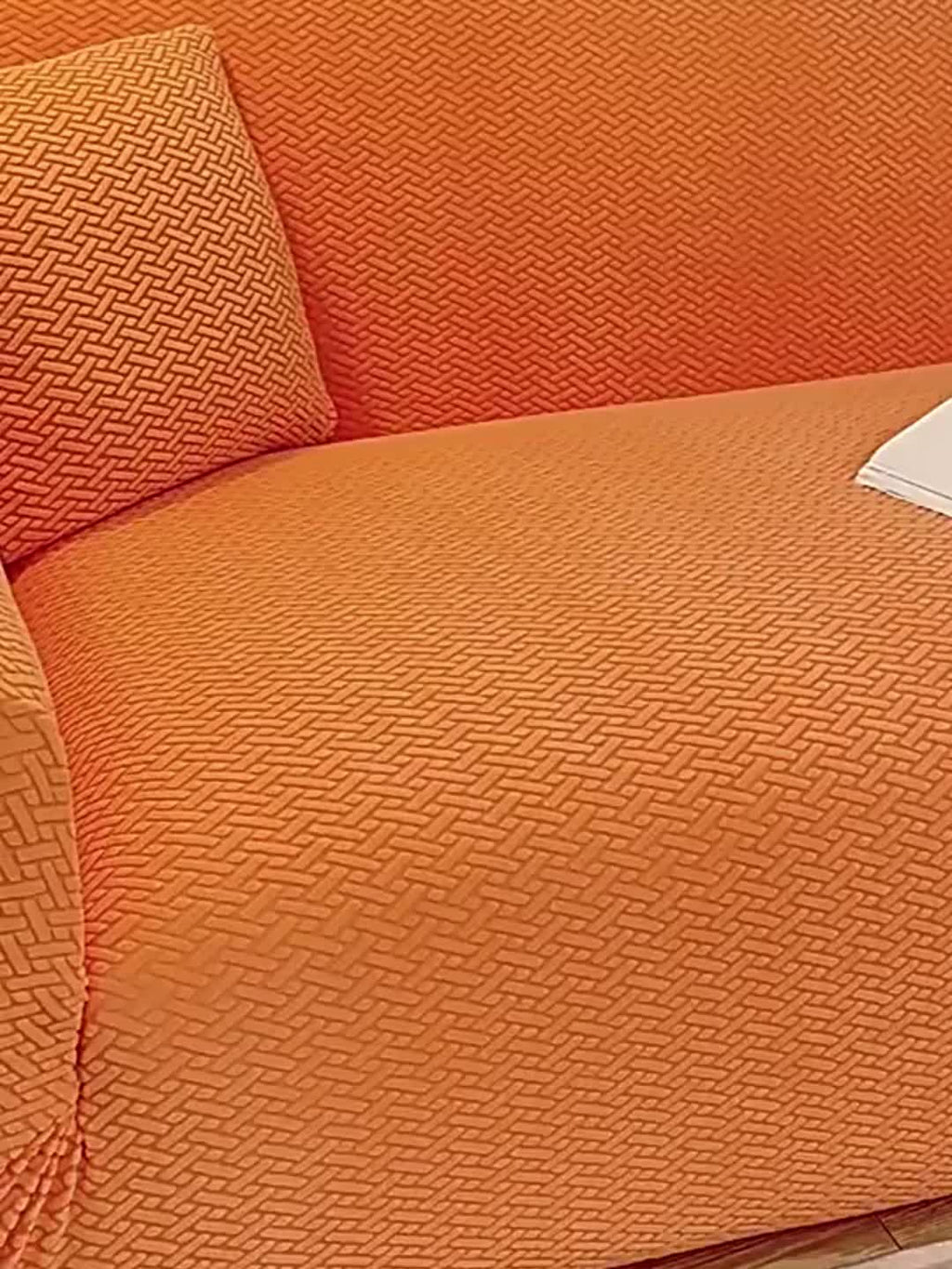 Housse de canapé épaisse extensible en polaire jacquard en T, housse posée
