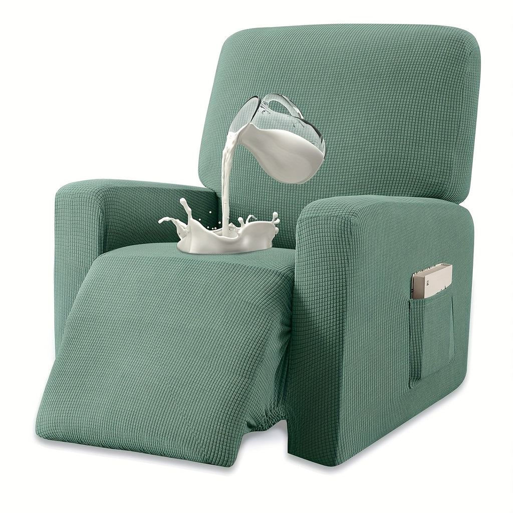 Housse de fauteuil épaisse extensible en polaire jacquard, détail de la finition