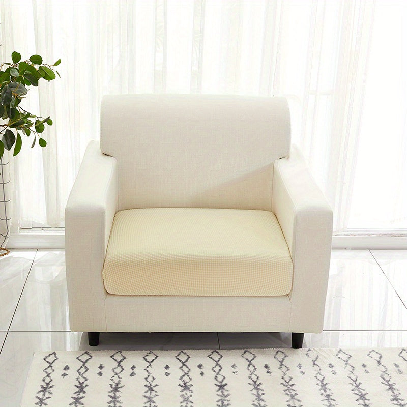 Housse de coussin extensible en polaire matelassée, mise en situation