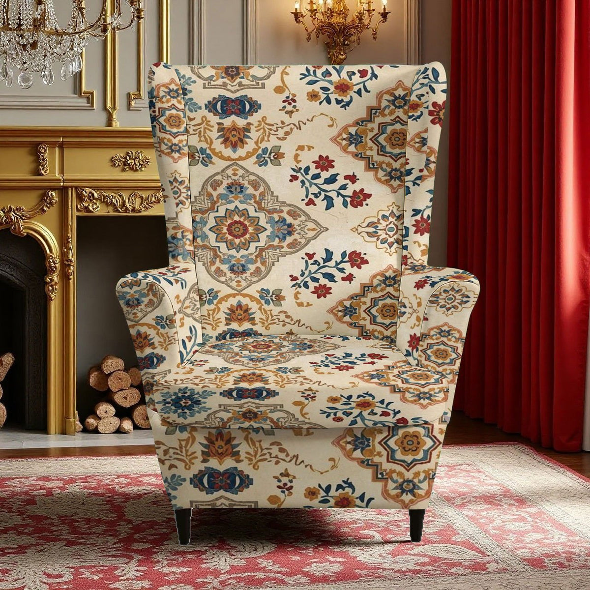 Housse de canapé extensible en fibre de lait imprimée à motif fleuri, gros plan sur le tissu