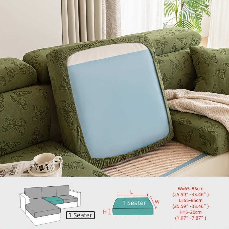 Housse de canapé extensible en polaire jacquard à rayures d'esprit bohème, autre coloris