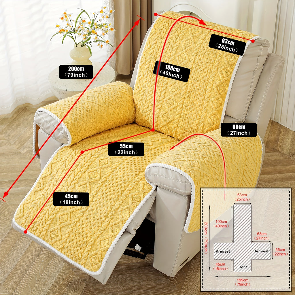 Housse de canapé en velours jacquard pour fauteuil, vue d'ensemble