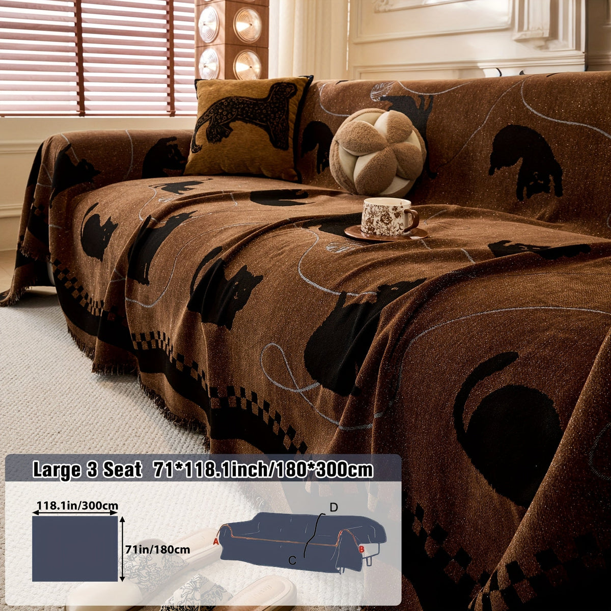 1 Housse de canapé protectrice pour animaux de, détail de l'ourlet