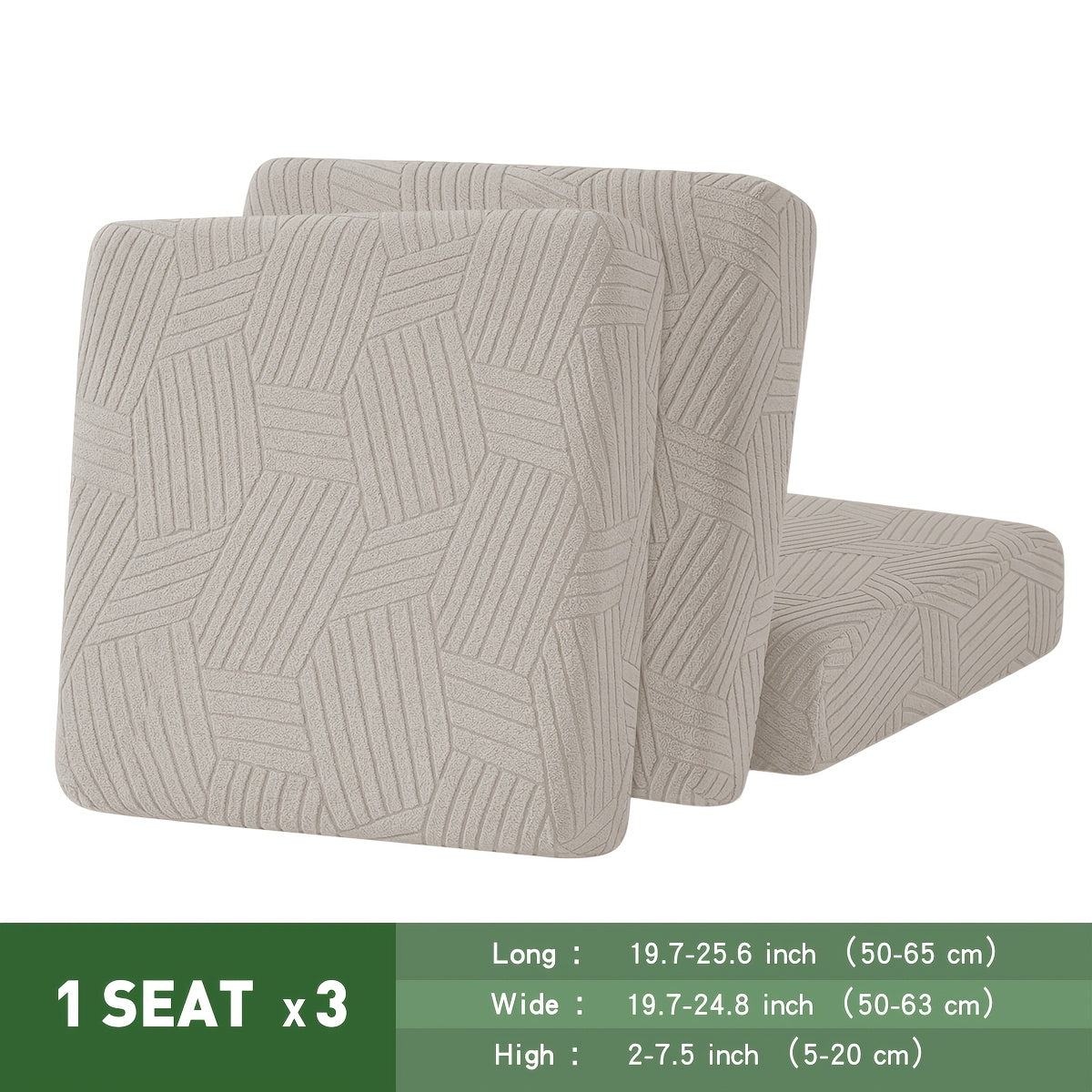 Housse de canapé extensible en polaire jacquard à motif géométrique, tissu de 160 à 180 g/m² Image