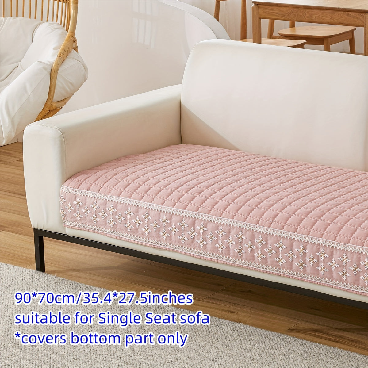 Housse de coussin matelassée à maille gaufrée antidérapante, vue de dos