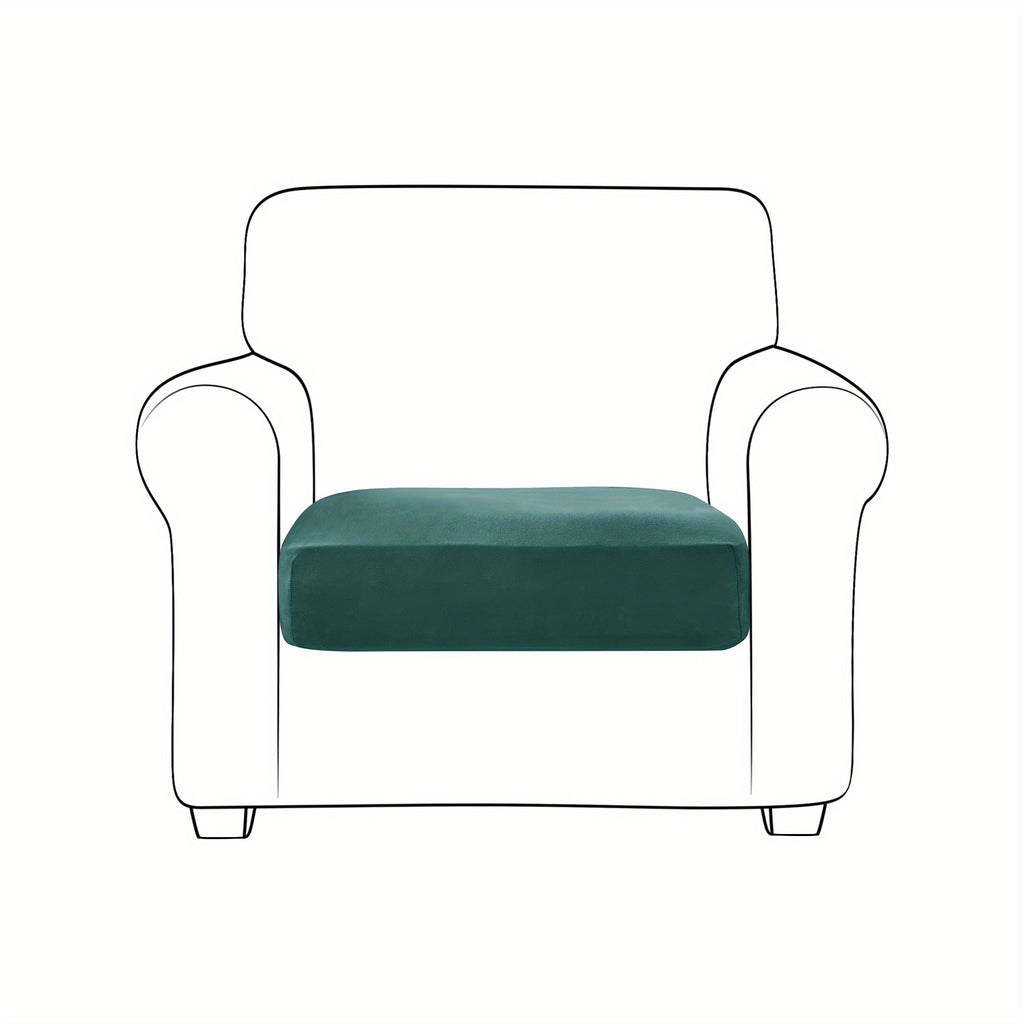 Housse de canapé extensible en velours antidérapante, vue de dos
