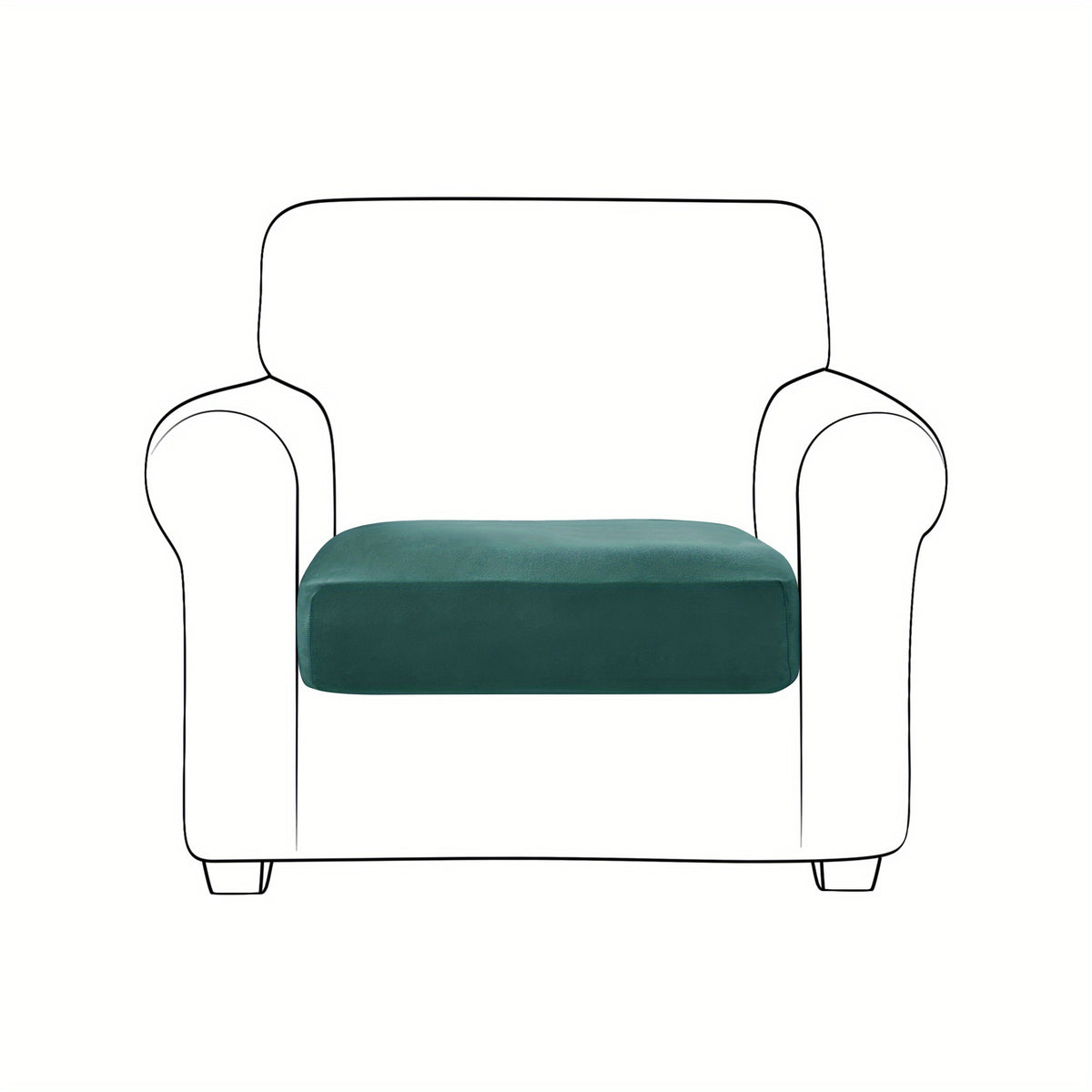 Housse de canapé extensible en velours antidérapante, vue de dos