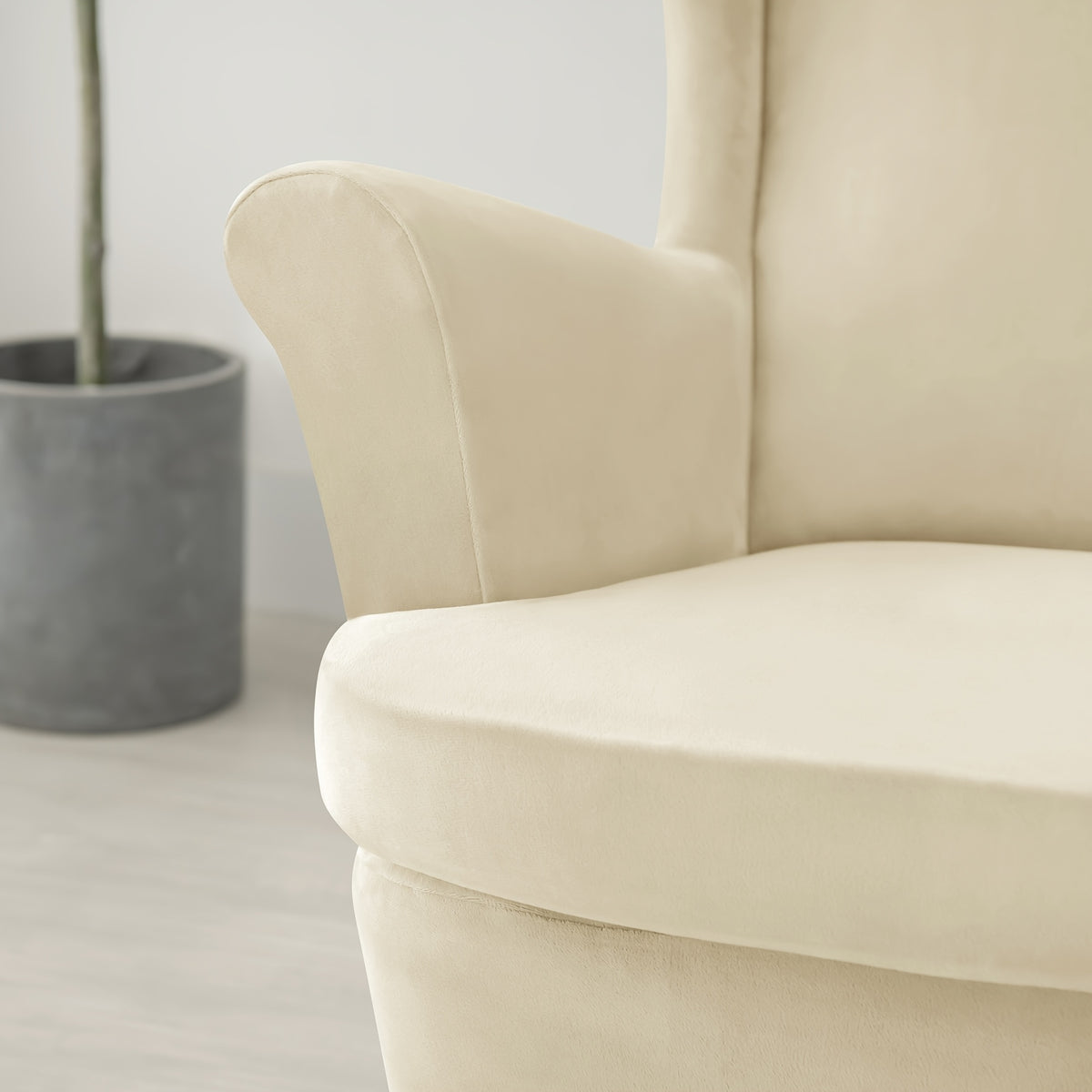 Housse de canapé épaisse extensible en velours pour fauteuil, housse posée