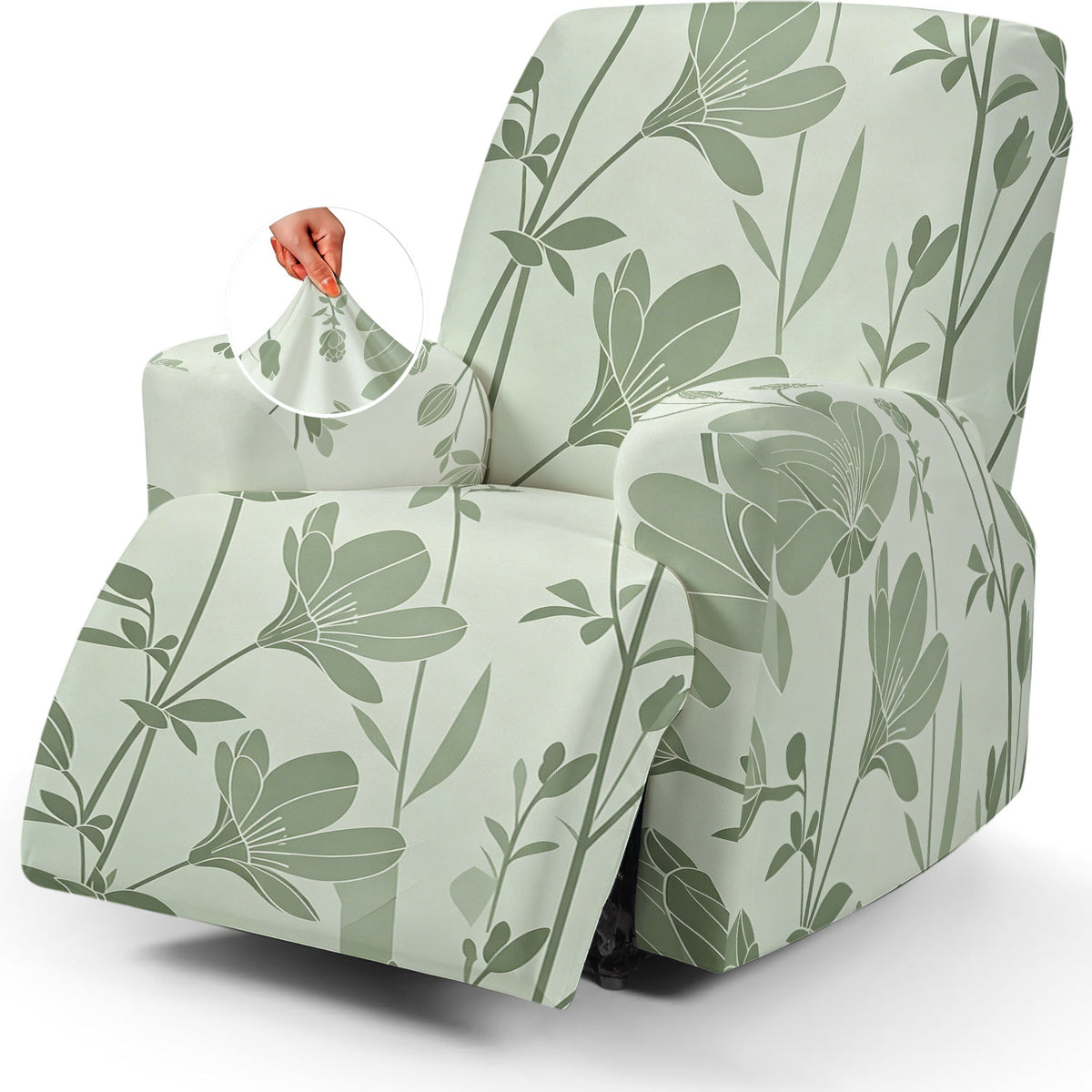 Housse de canapé extensible en fibre de lait imprimée à motif fleuri au rendu