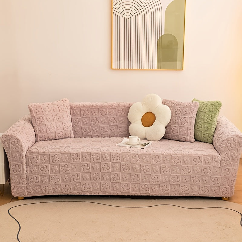Housse de canapé épaisse en velours jacquard d'esprit vintage, tissu de 200 à 250 g/m²