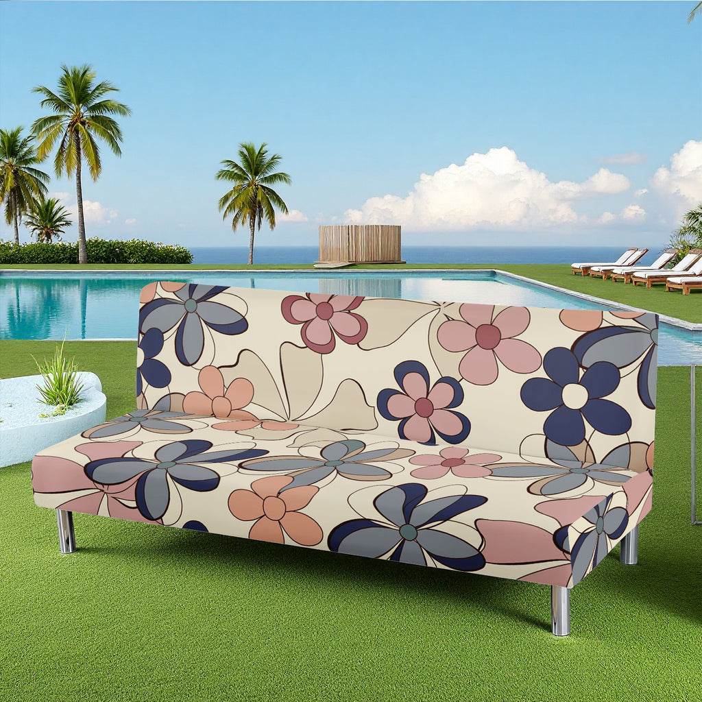 Housse de canapé extensible en fibre de lait imprimée à motif fleuri