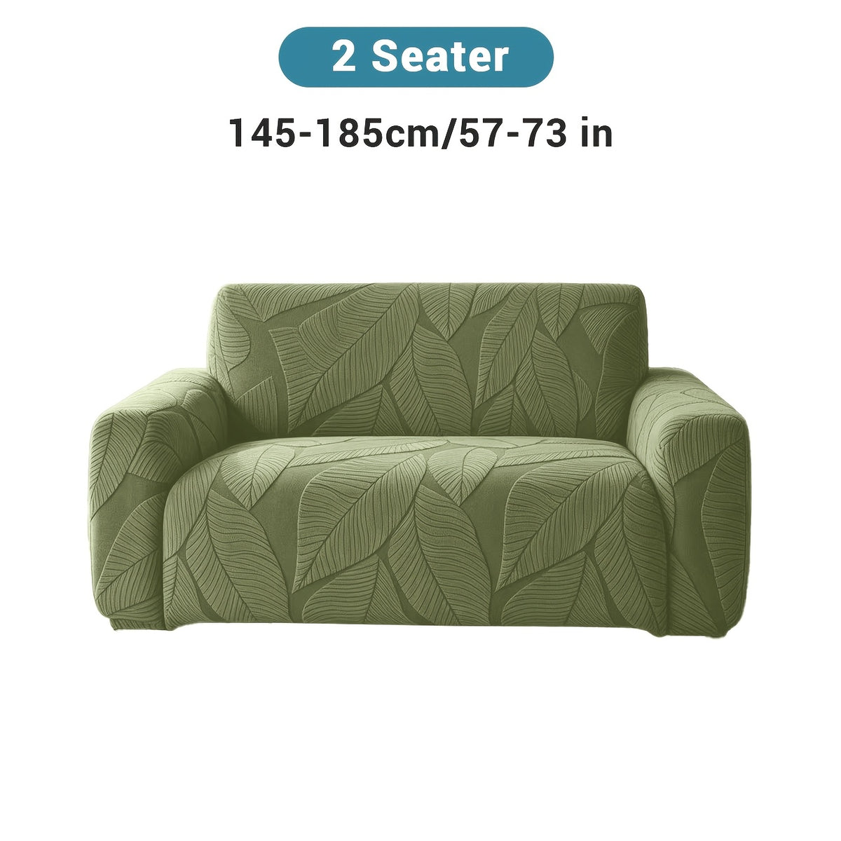 Housse de canapé extensible en polaire jacquard à motif feuillage, visuel produit