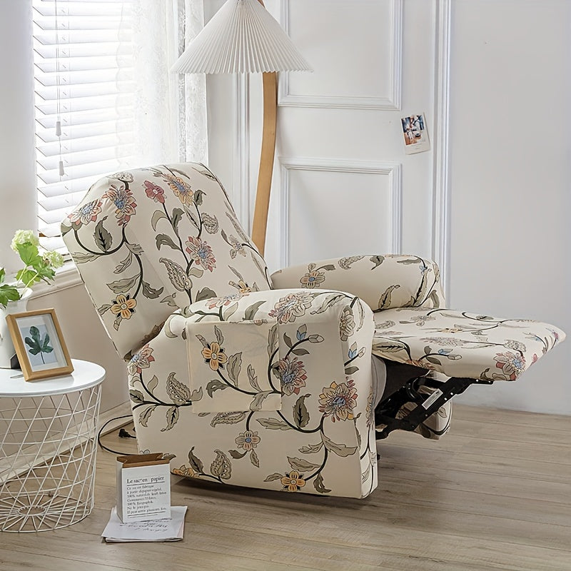 Housse de fauteuil extensible en fibre de lait avec poche de rangement, vue d'ensemble